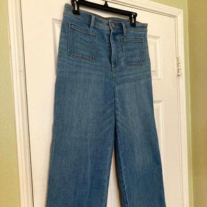 Talbots High Waist Wide Leg Crop Jeans, size 8